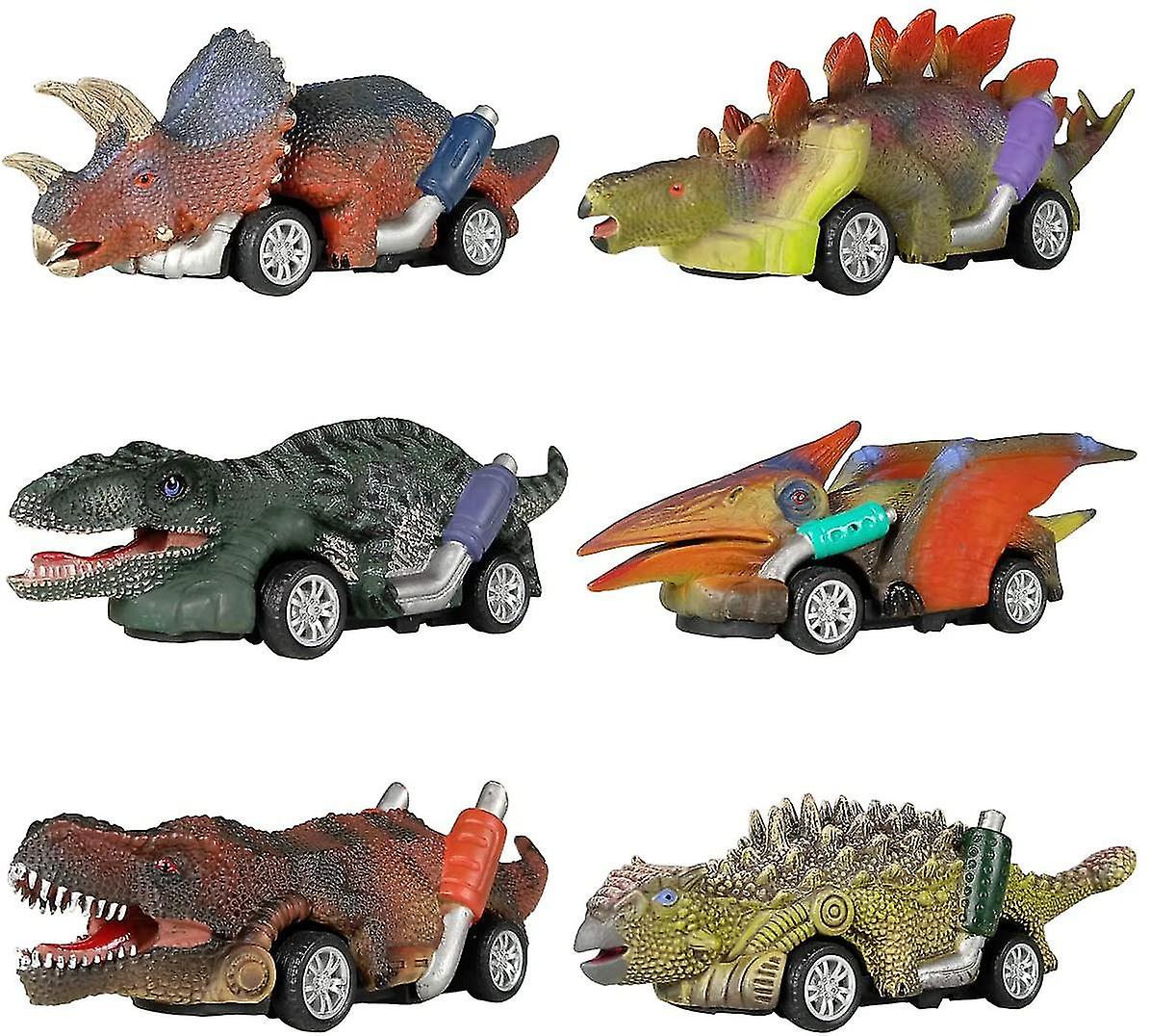 Dinosaur Toy Pull Back Cars, Pacote Com 6 Brinquedos Dino Pa