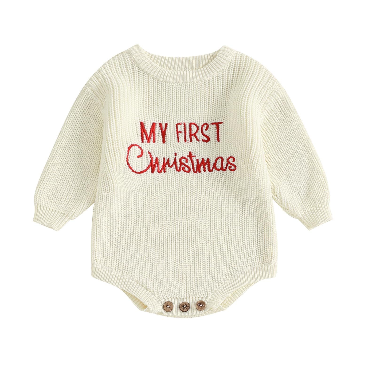 Roupa De Bebê Adobabirl My First Christmas Sweater Macacão