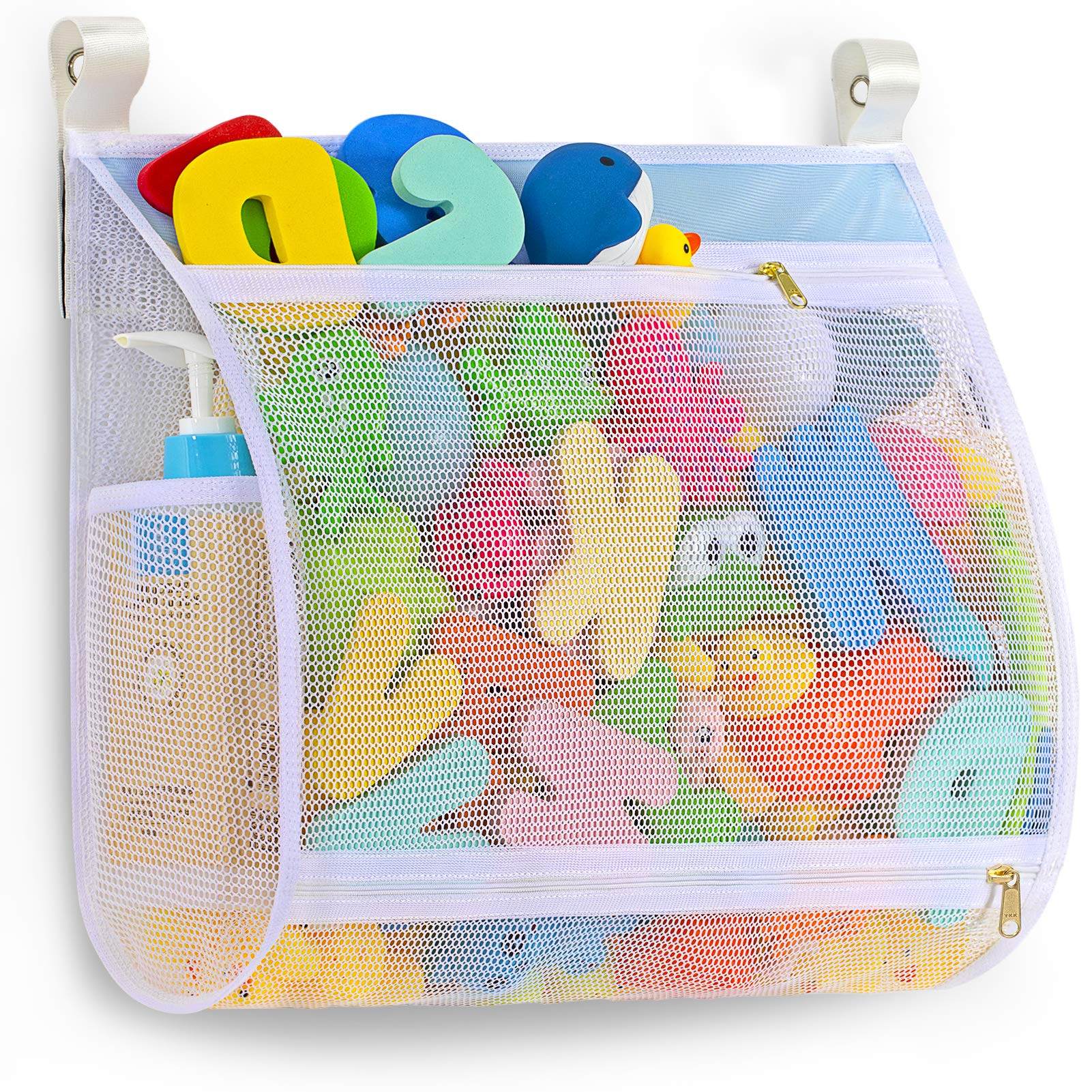Mesh Bath Toy Storage Ligereza Para Banheira, Capacidade Extra Grande