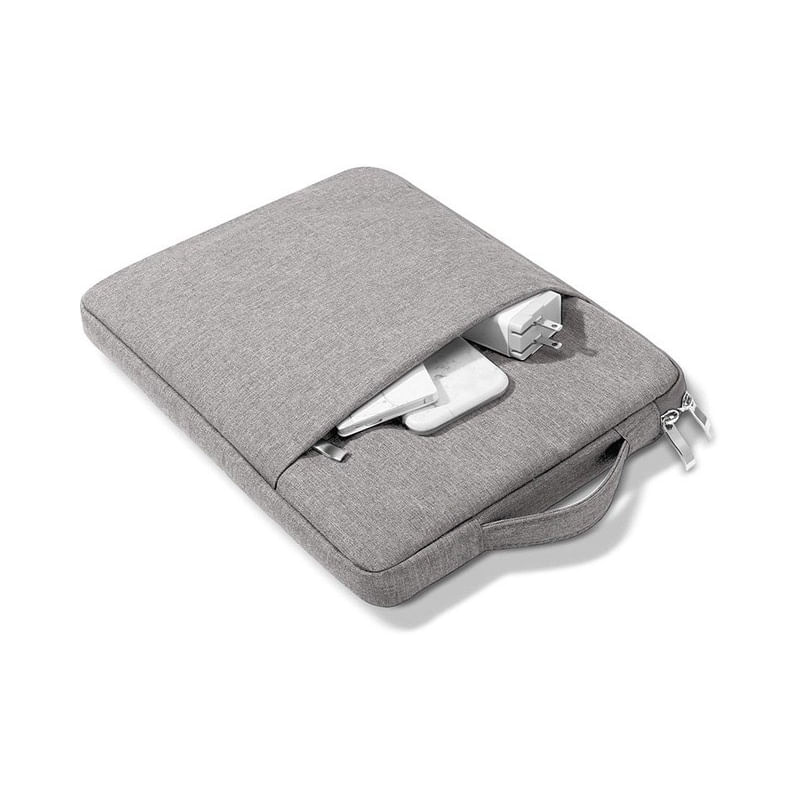 Bolsa Para Notebook De Microfibra Impermeável De 13 Polegadas, Cor Cinza