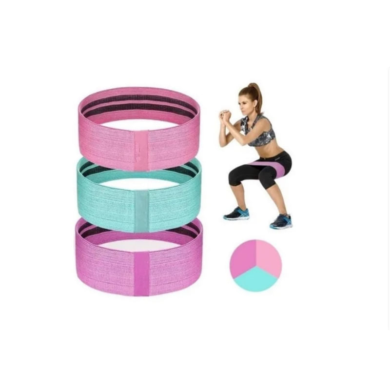 Conjunto De Faixas De Resistência Fabric Loop Elastic Endurance 3 Peças