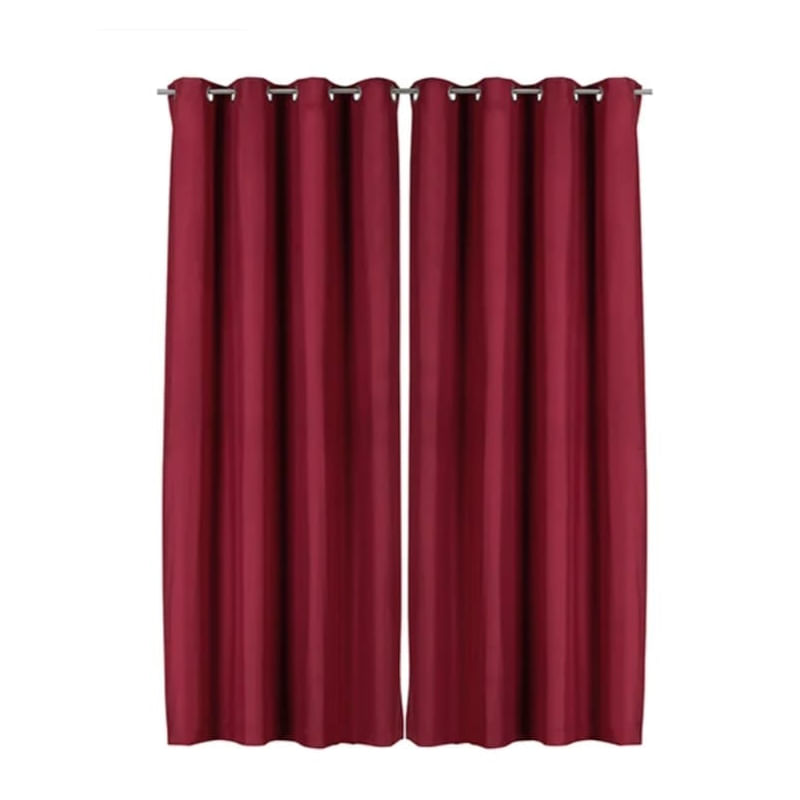 Conjunto De Cortinas Blackout Com 2 Panos De Burdeo 230 Cm X 140 Cm