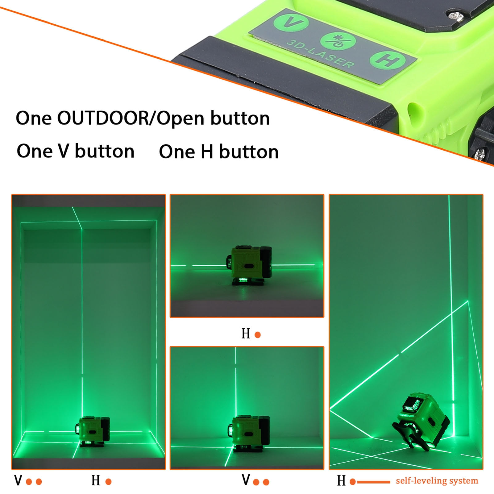 Laser Level 12 Green Lines 30m Auto Plumb - Carrefour