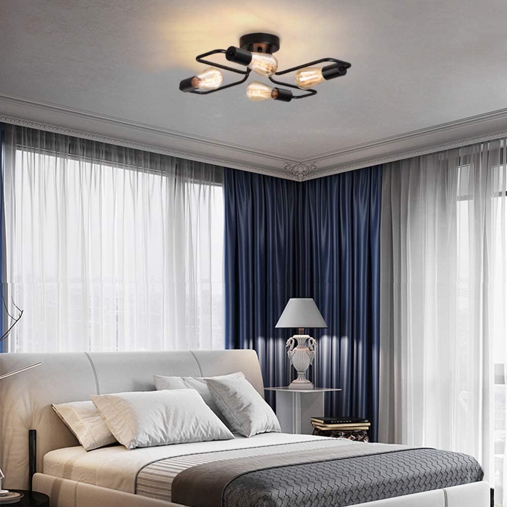 Industrial Ceiling Light Retro Pendente Lamp 4 Luzes