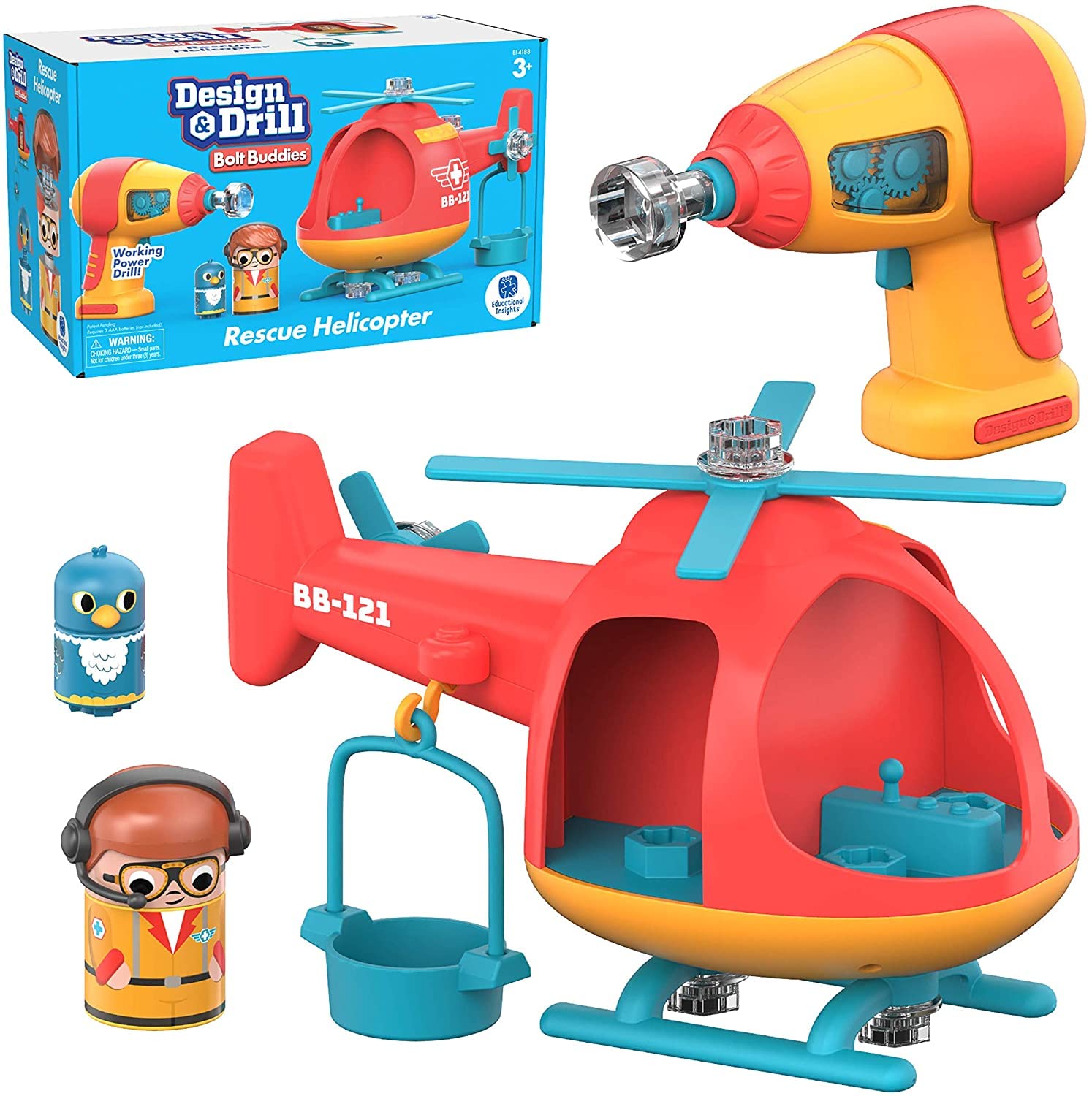 Helicóptero De Design E Perfuração Take Apart Toy Educational Insights
