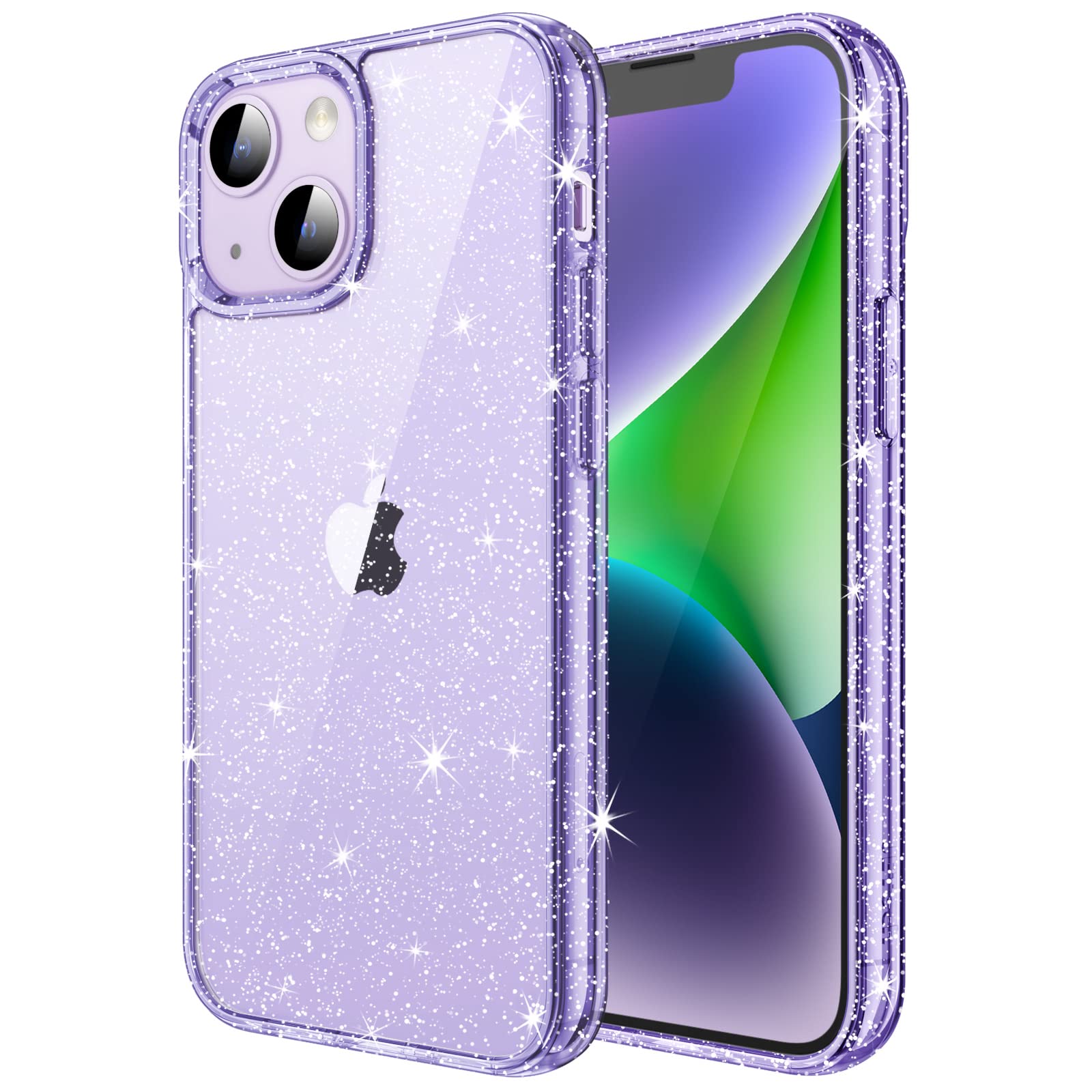 Capa De Telefone Jetech Glitter Para Iphone 14 Plus 6,7" Roxa Clara