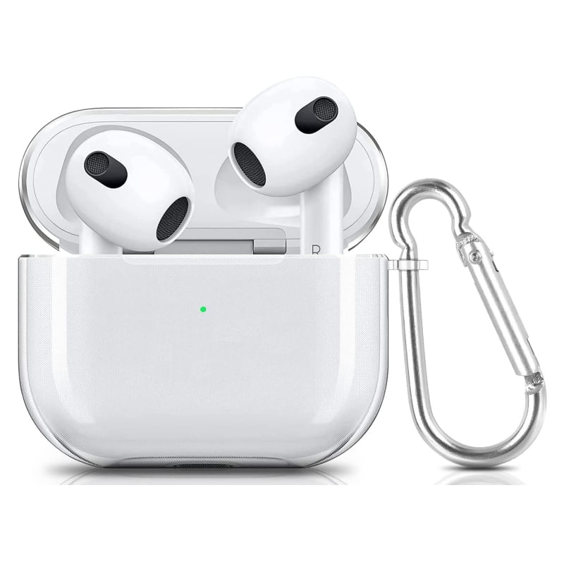 Capa De Silicone Para Airpods 3 2021 Com Arnês, Transparente