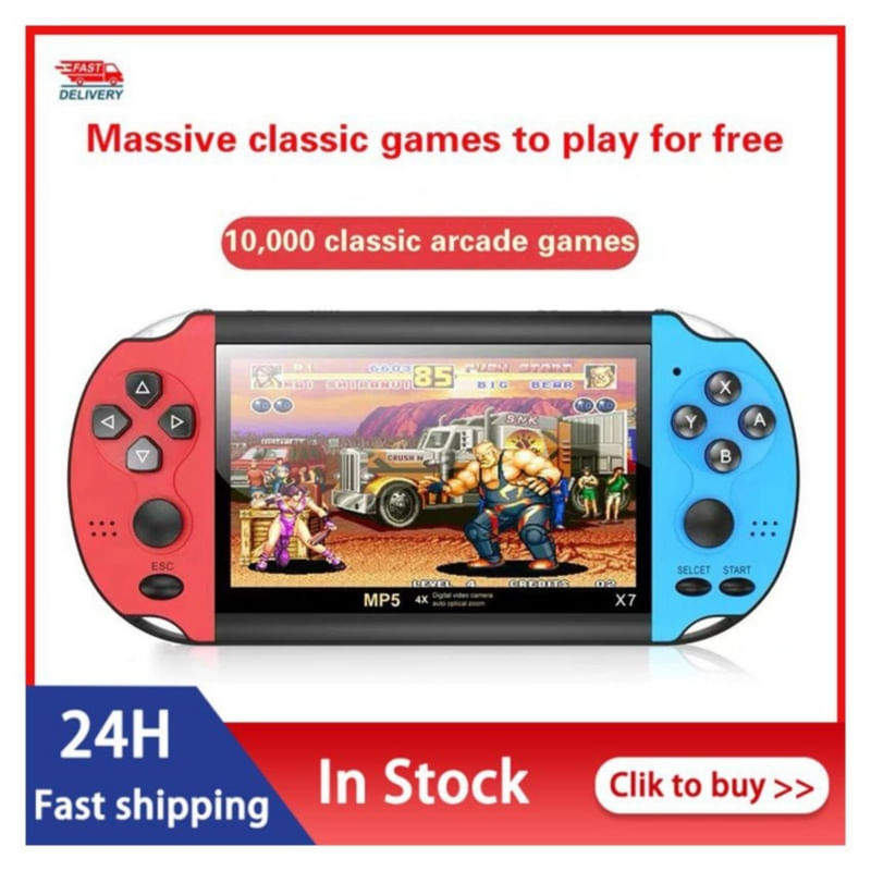 Console De Jogos: Tela Portátil De 4,3 Polegadas De 8 Gb Com 10.000 Jogos