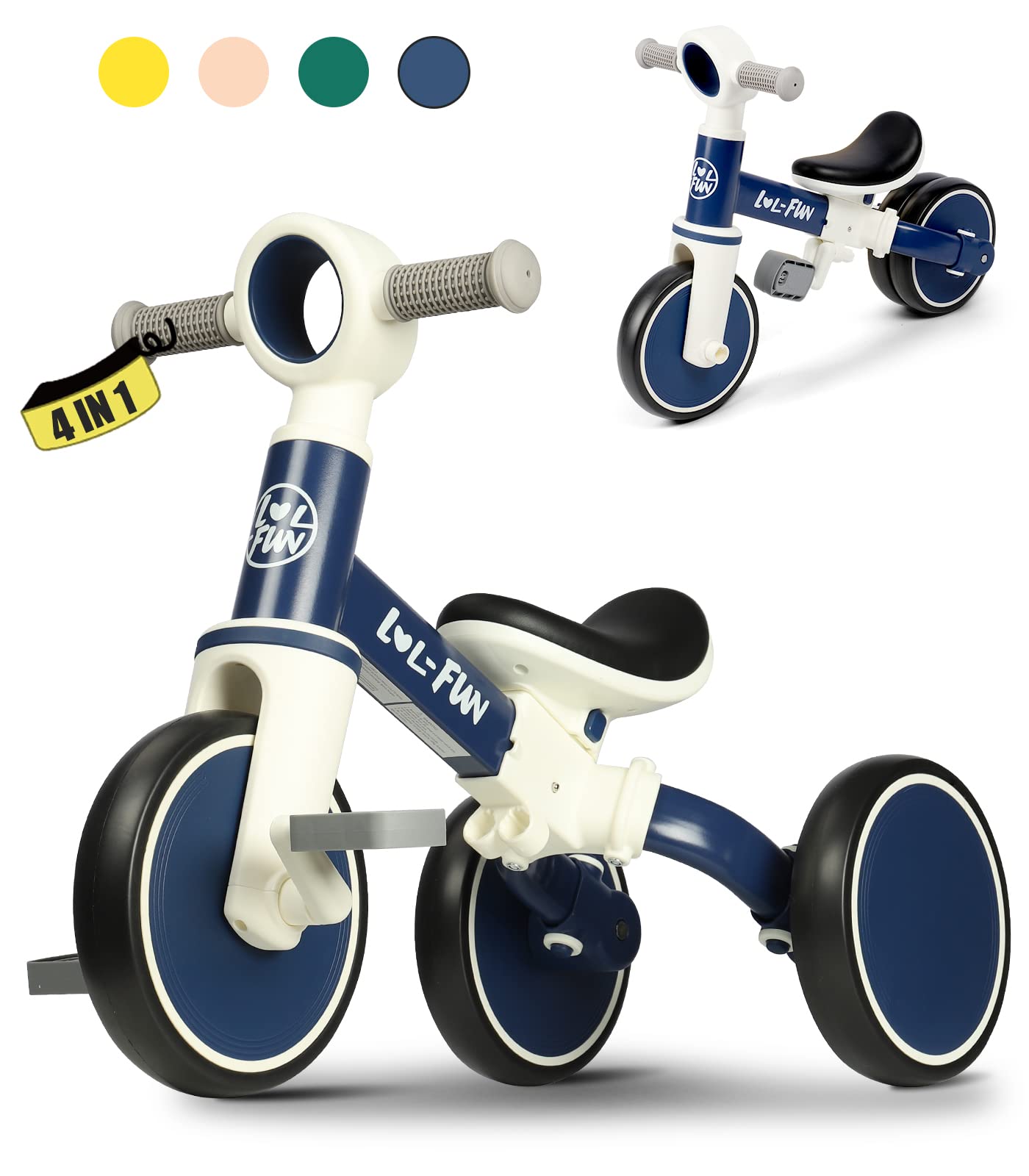 Balance Bike Lol-fun Para Crianças De 1 A 3 Anos Com Pedal Removível
