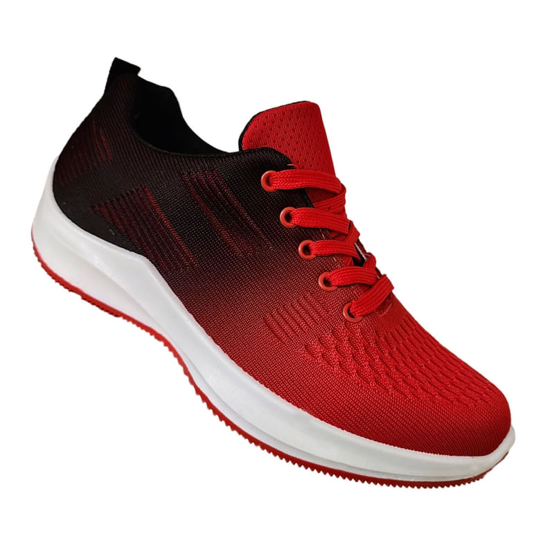 Tênis Esportivos De Corrida Masculinos Comodas Black Red-7105
