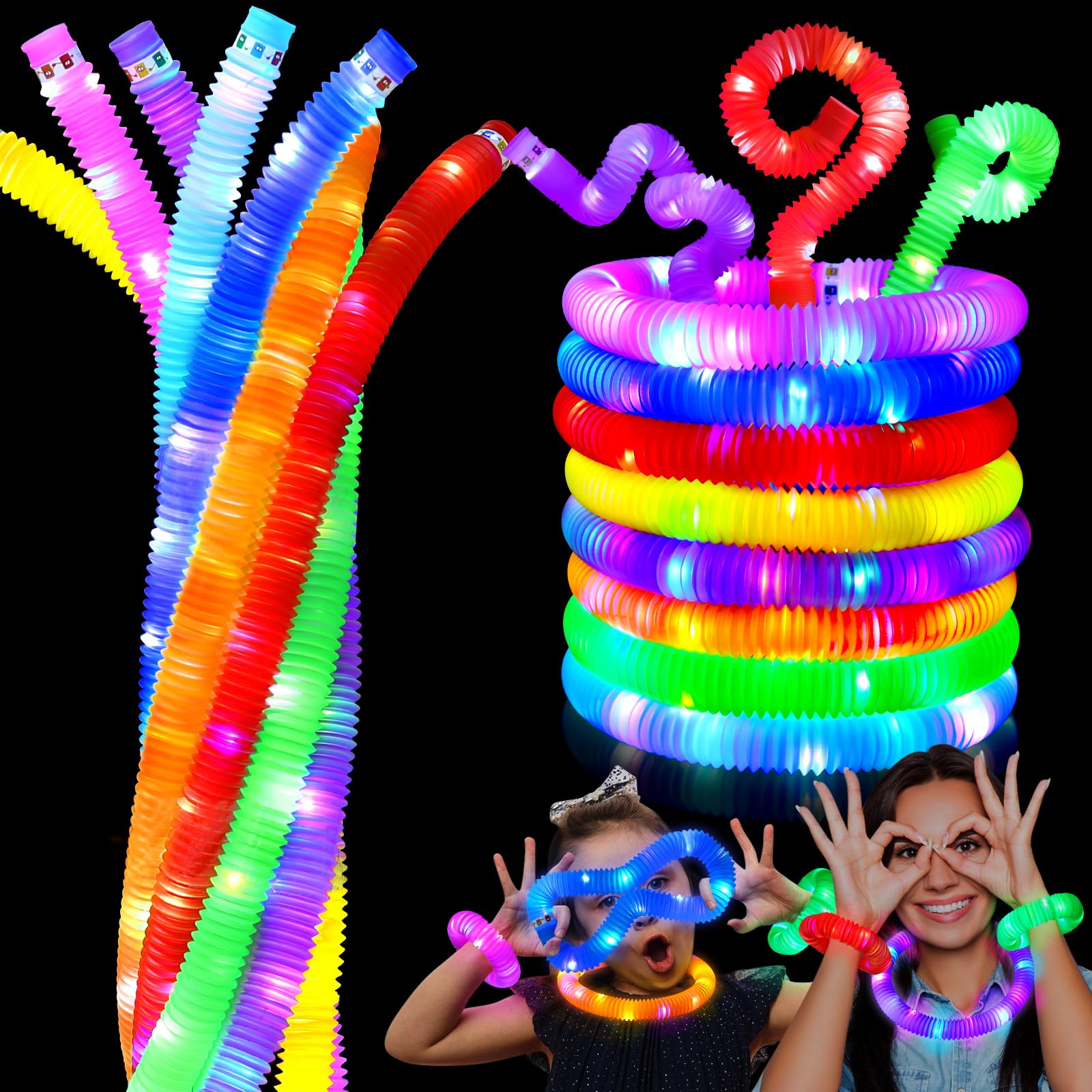 Glow Sticks Beauwell 16 Unidades Light Up Pop Tubes 224 Led De Páscoa