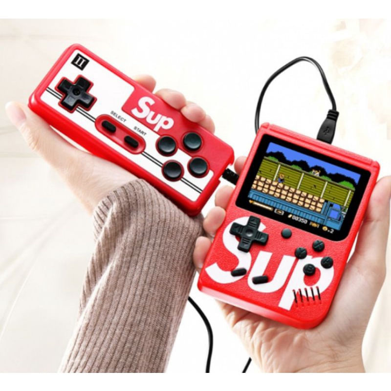 Mini Console Sup Portátil Retrô Com 400 Jogos E Gamepad Amarelo