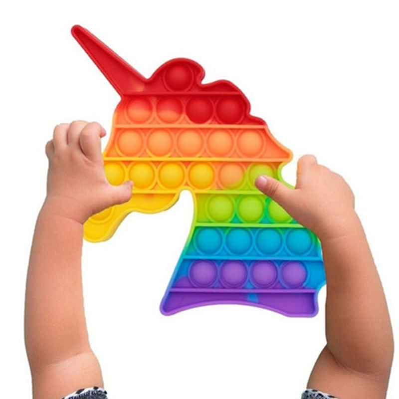 Fidget Toy Push Pop It Unicorn Sensory Anti Stress Relief