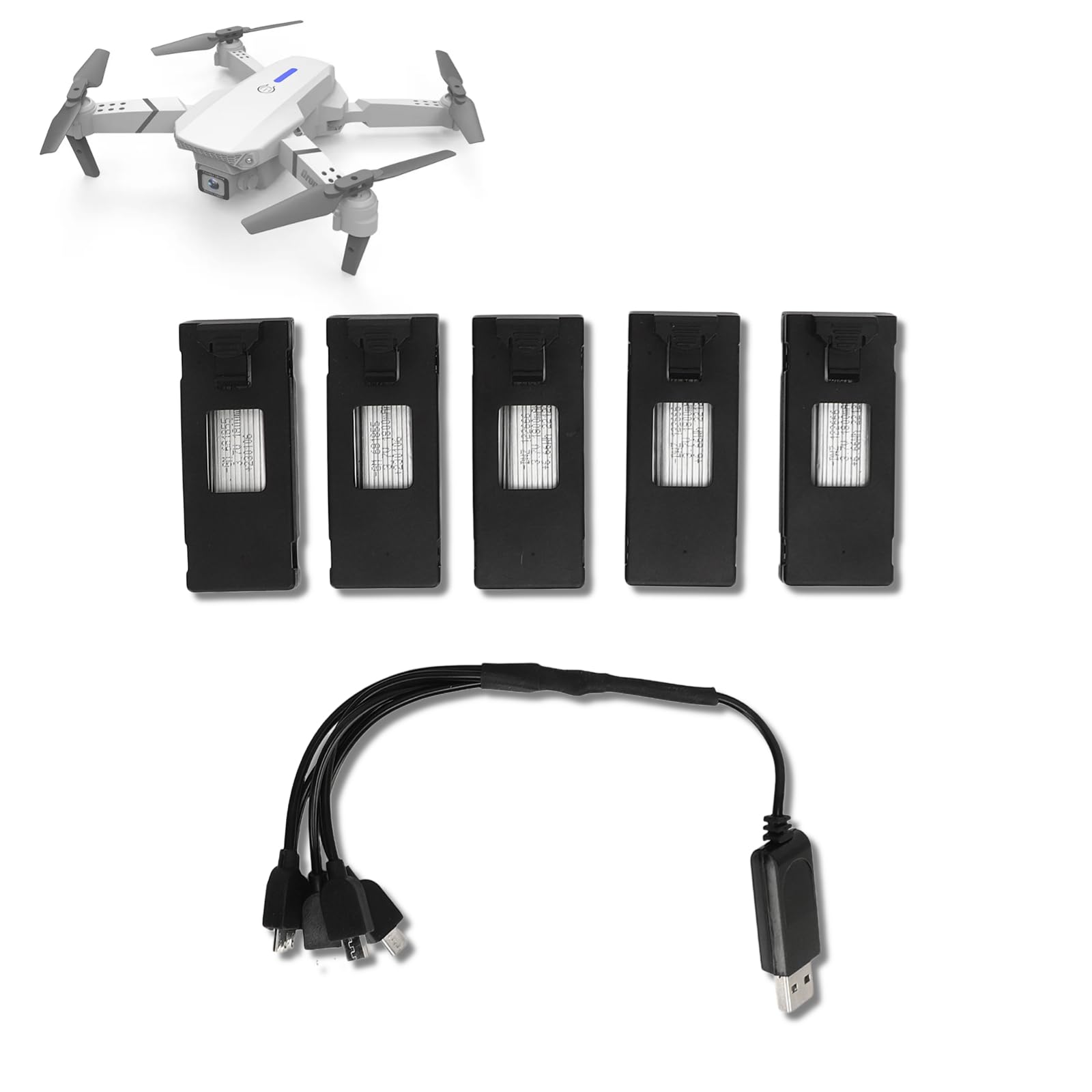 Conjunto De Bateria E Cabo De Carregamento De Drone De 3,7 V 1800 Mah Para E88