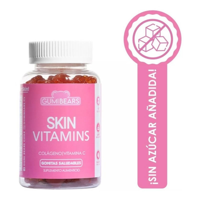 Vitaminas Para A Pele, Gomas, 60 Ursos, Vitamina A, E, C