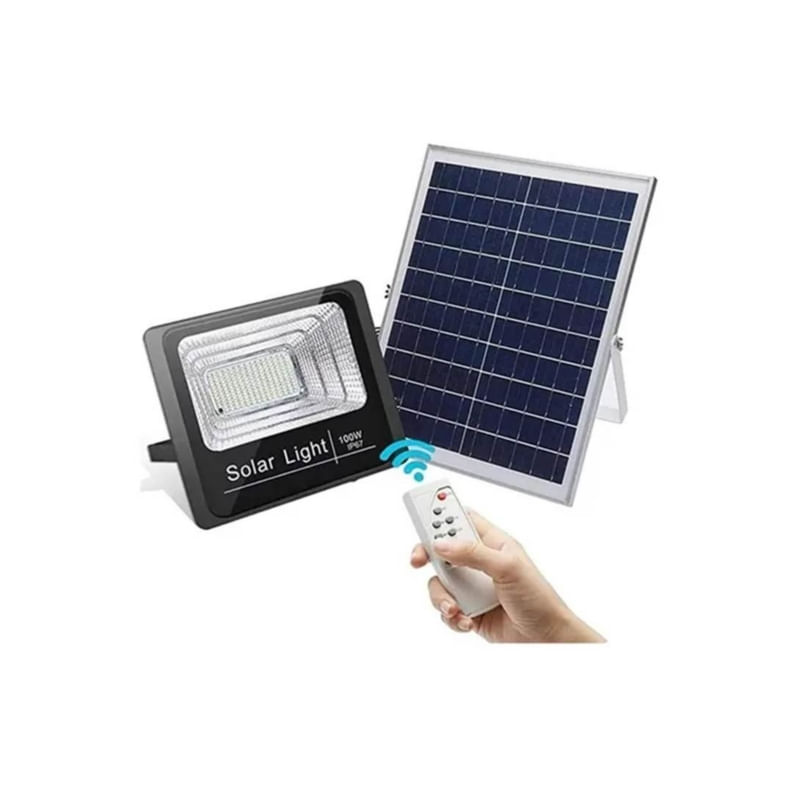 Lâmpada De Luz Solar 120 Led 100w Com Painel Solar+controle Remoto