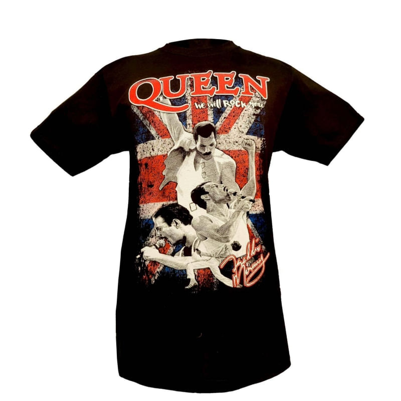 Camiseta Queen We Will Rock You Com Estampa Dupla Para Mulheres