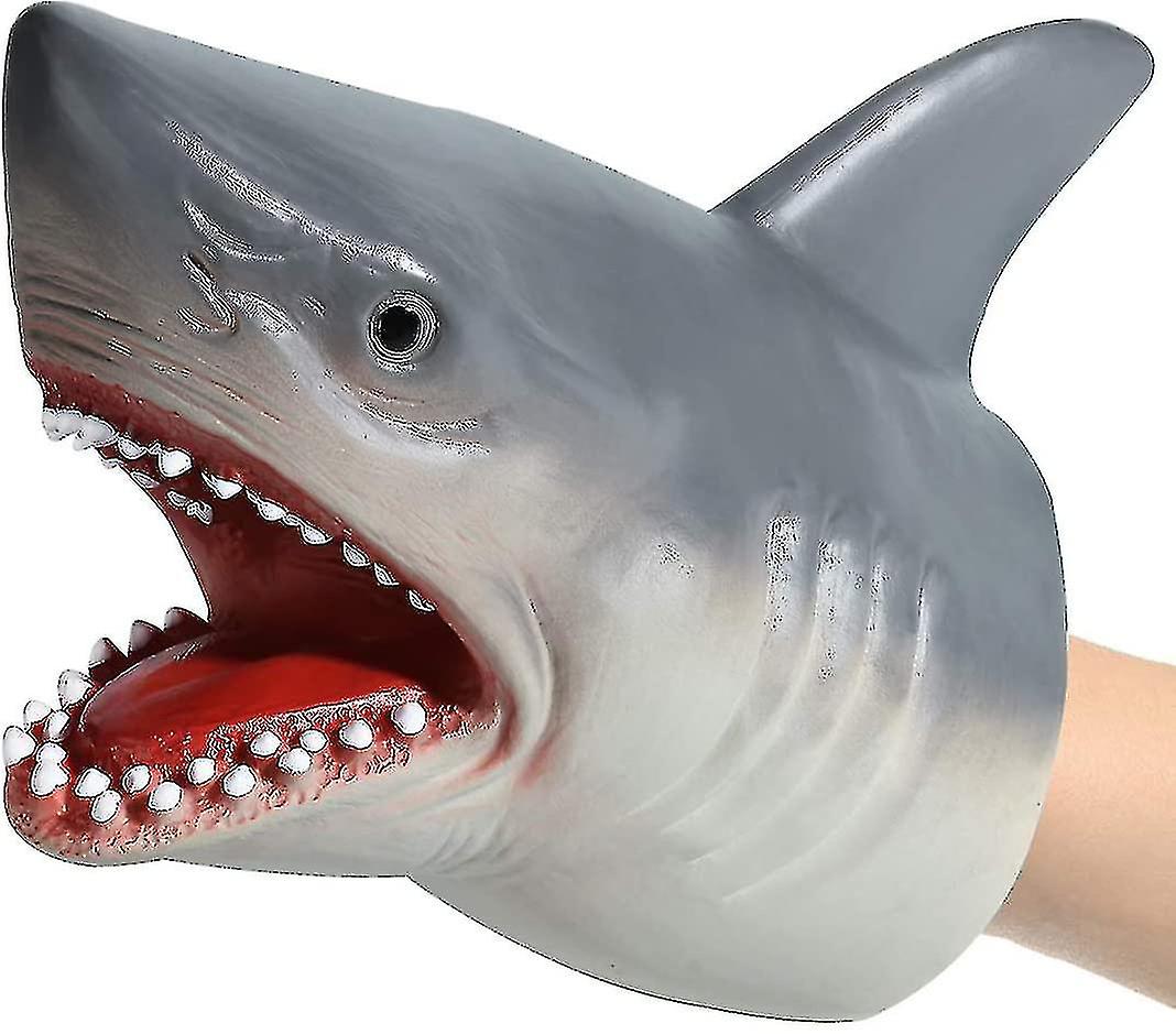 Shark Hand Puppet Role Play Luvas De Cabeça Realistas Brinquedo Macio