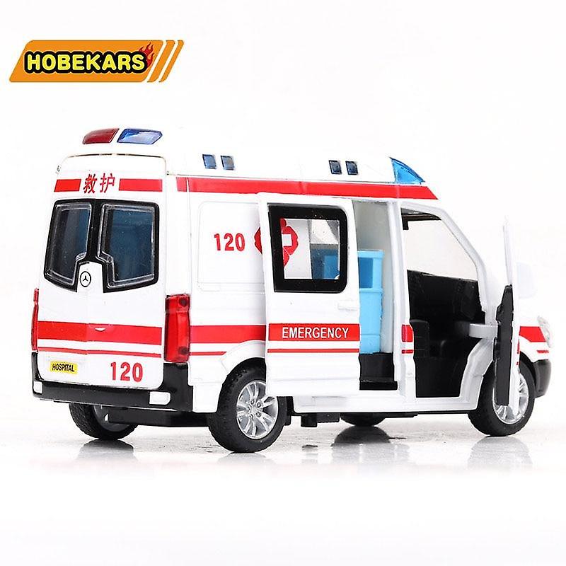 Diecast Modelo Ambulância Liga Pull Back Carros Brinquedos