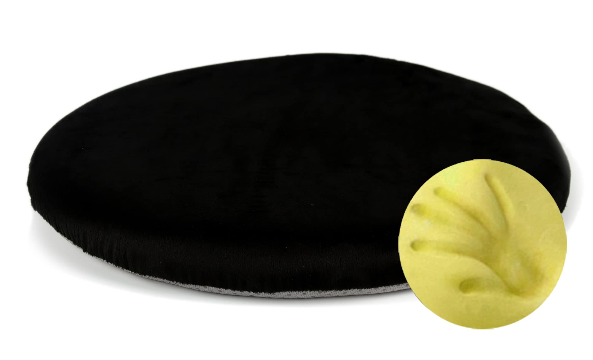 Almofada De Assento Sigmat Memory Foam Antiderrapante De 45 Cm De Veludo Preto