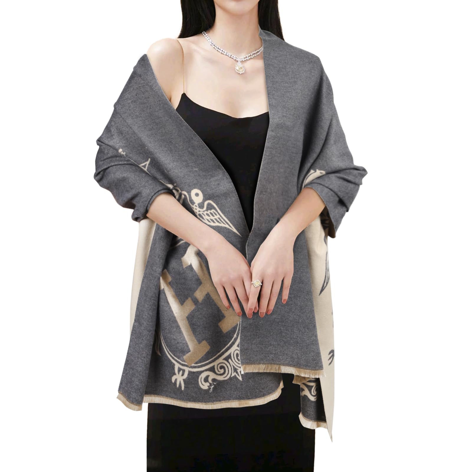 Lenço Extree Pashmina Silky Shawl Wrap Para Mulheres 74,4 X 24,4 Cm