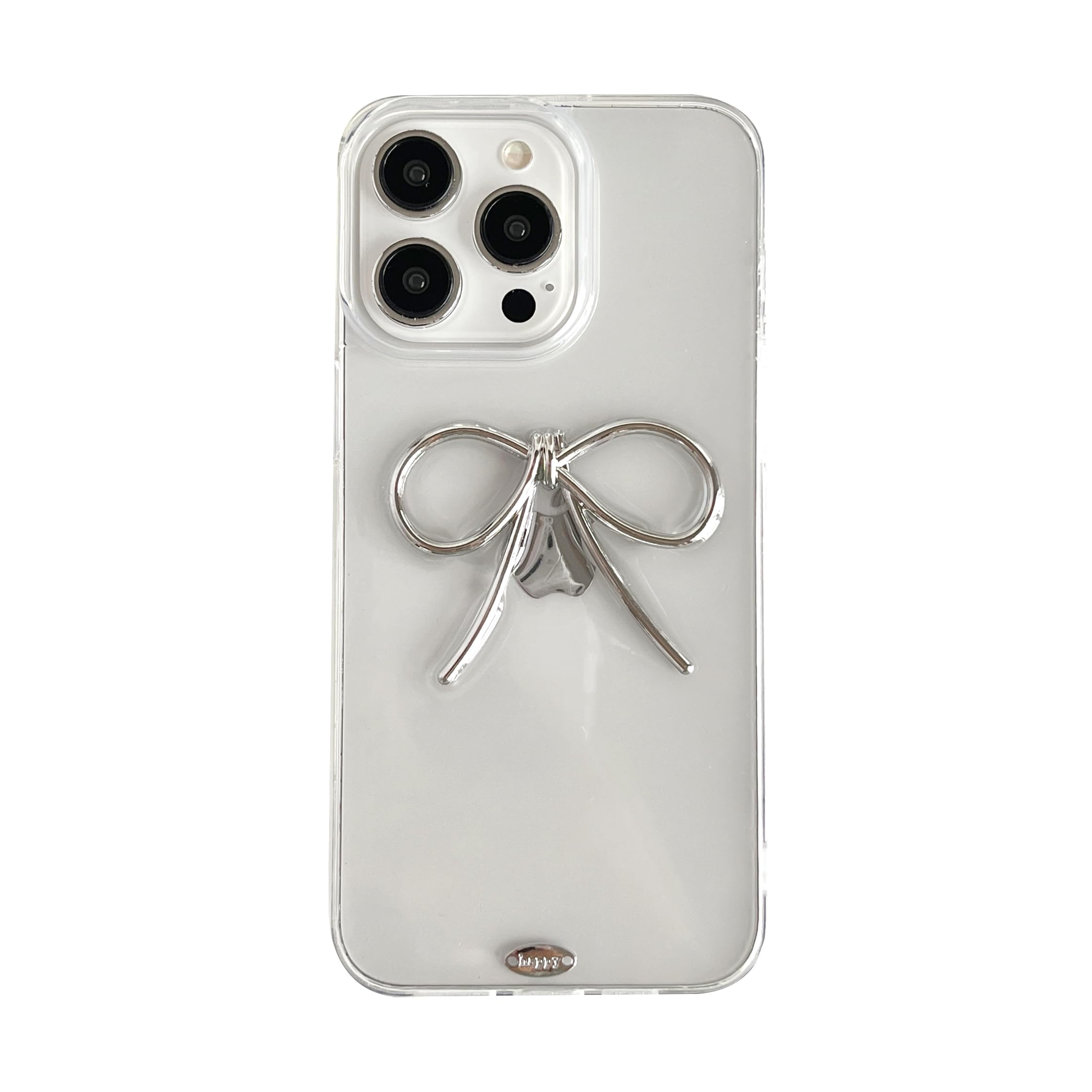 Capa De Telefone Fliracon Simple 3d Bow Clear Soft Para Iphone 16 Plus