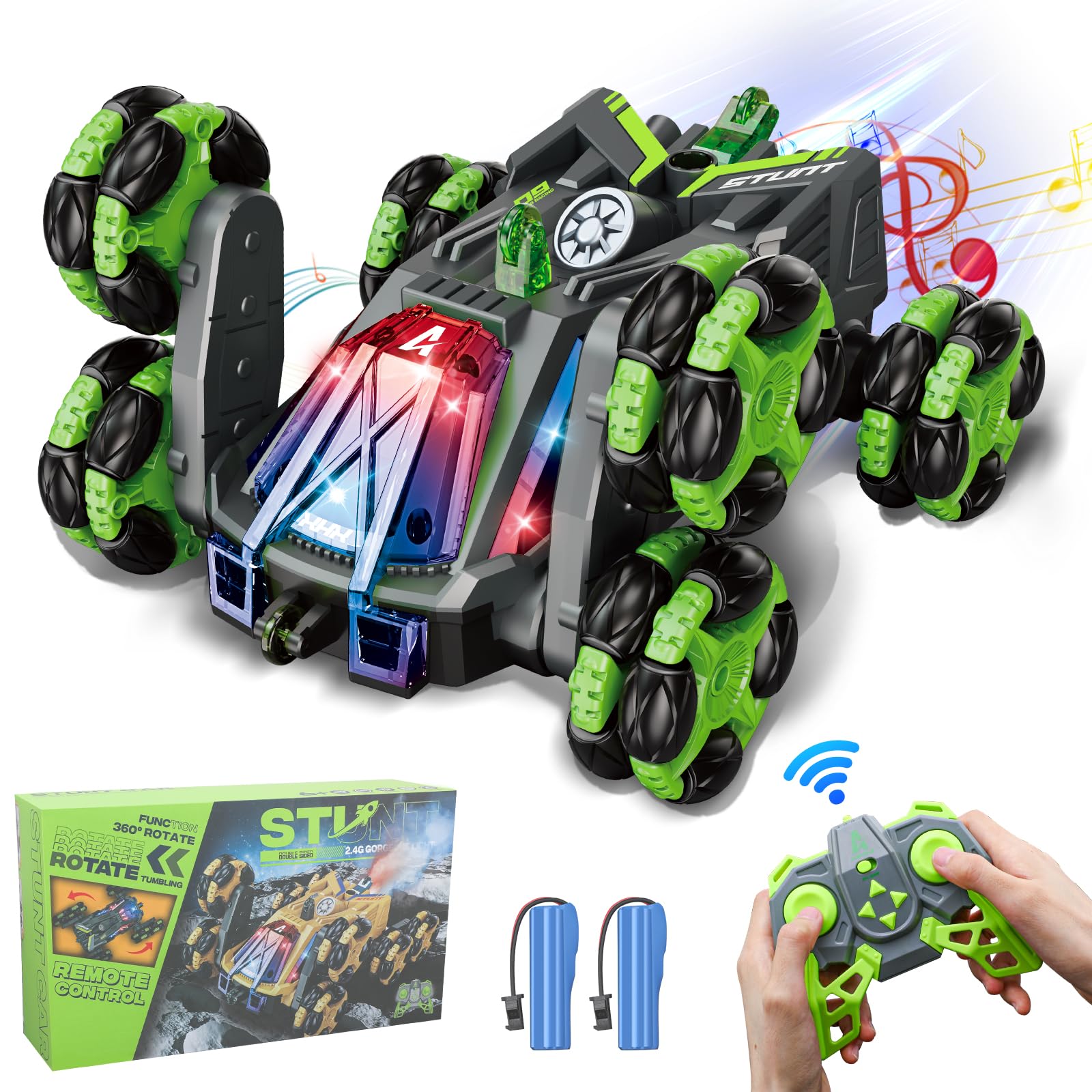 Rc Stunt Car Snbnx Para Crianças Acima De 12 Anos Com 2 Baterias E Spray