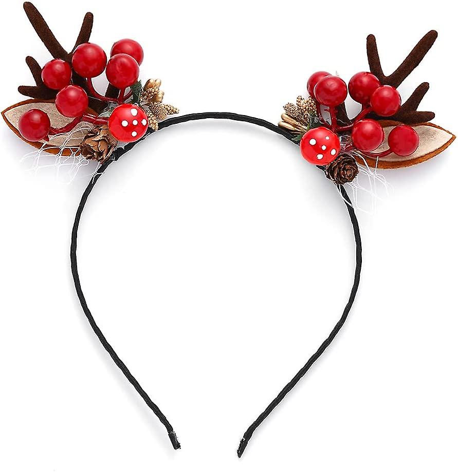 Tiara De Chifre De Natal, Gancho De Cabelo De Veado, Flores