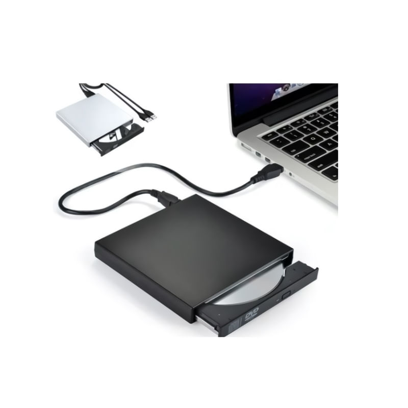 Gravador De Cd Dvd Externo Usb Para Pc Portable Slim