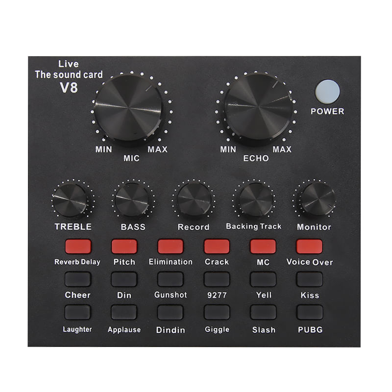 Placa De Som V8 De Áudio Para Celular E Computador Com Bateria - Bla