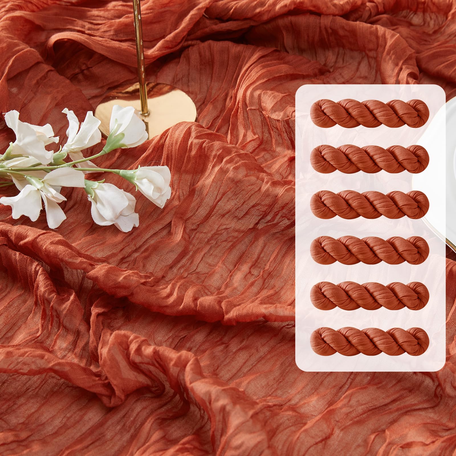 Pano De Algodão De Terracota Com Incrustação De Assento Table Runner 3,05 Mm Rústica