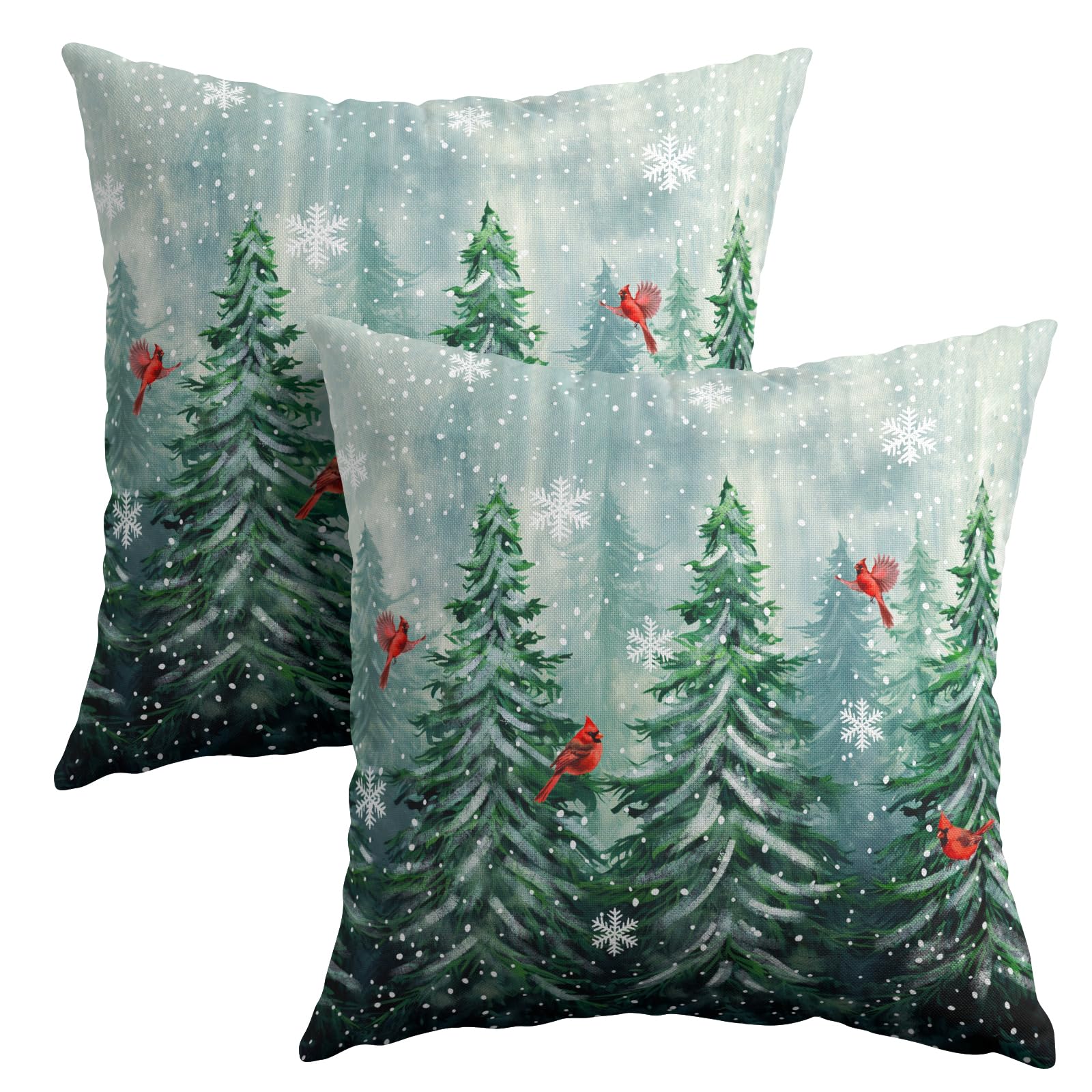 Conjunto De Capa De Almofada Granbey Watercolor Tree 60x60cm Christmas