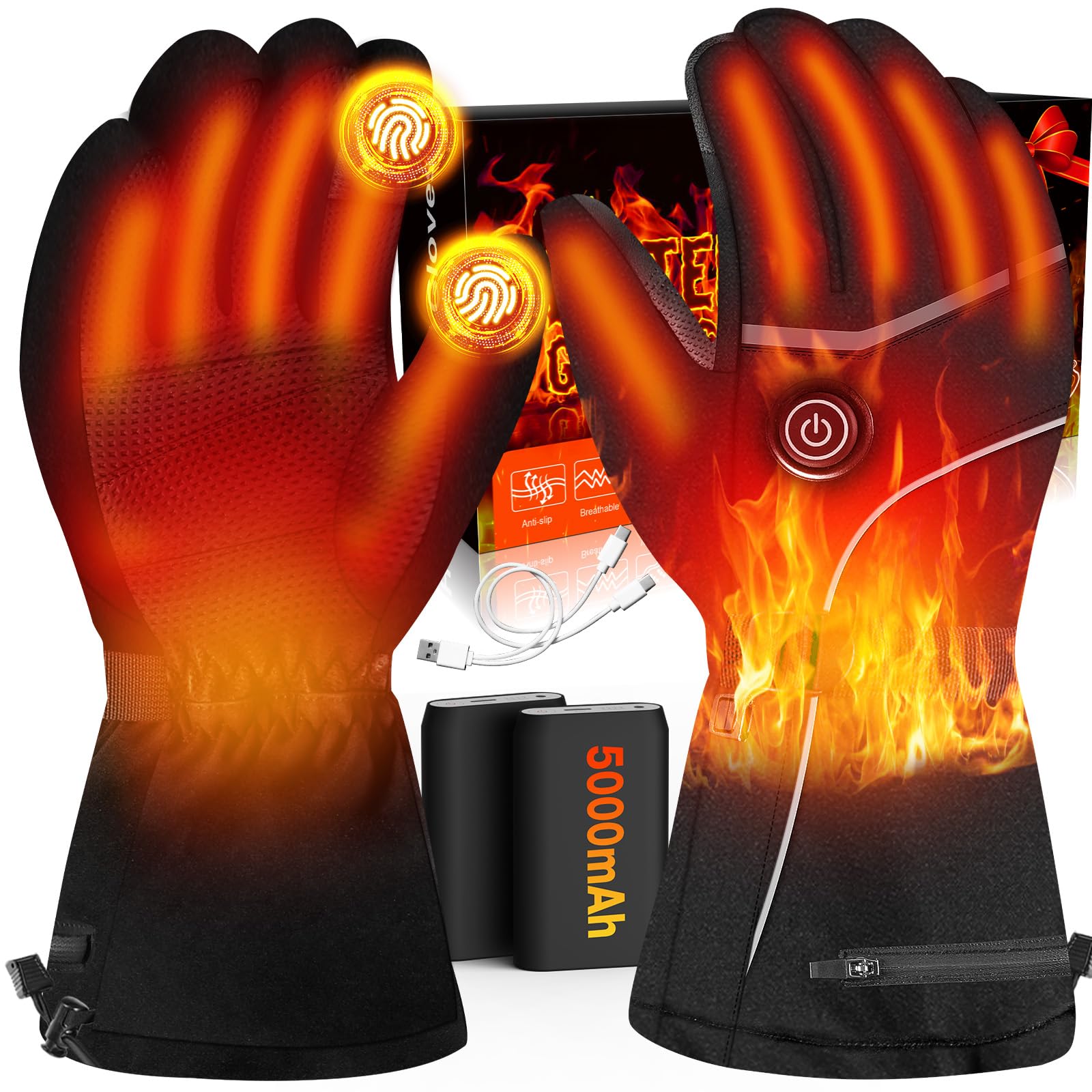 Luvas Aquecidas Lysoform Recarregáveis 5v 5000mah Para Homens E Mulheres