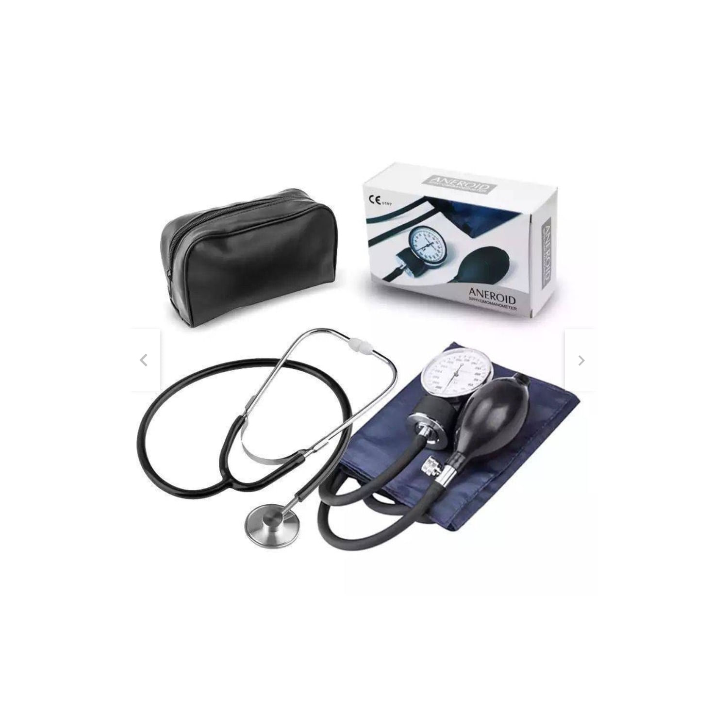 Esfingomanômetro Aneróide Com Faixa De Braço E Estetoscópio