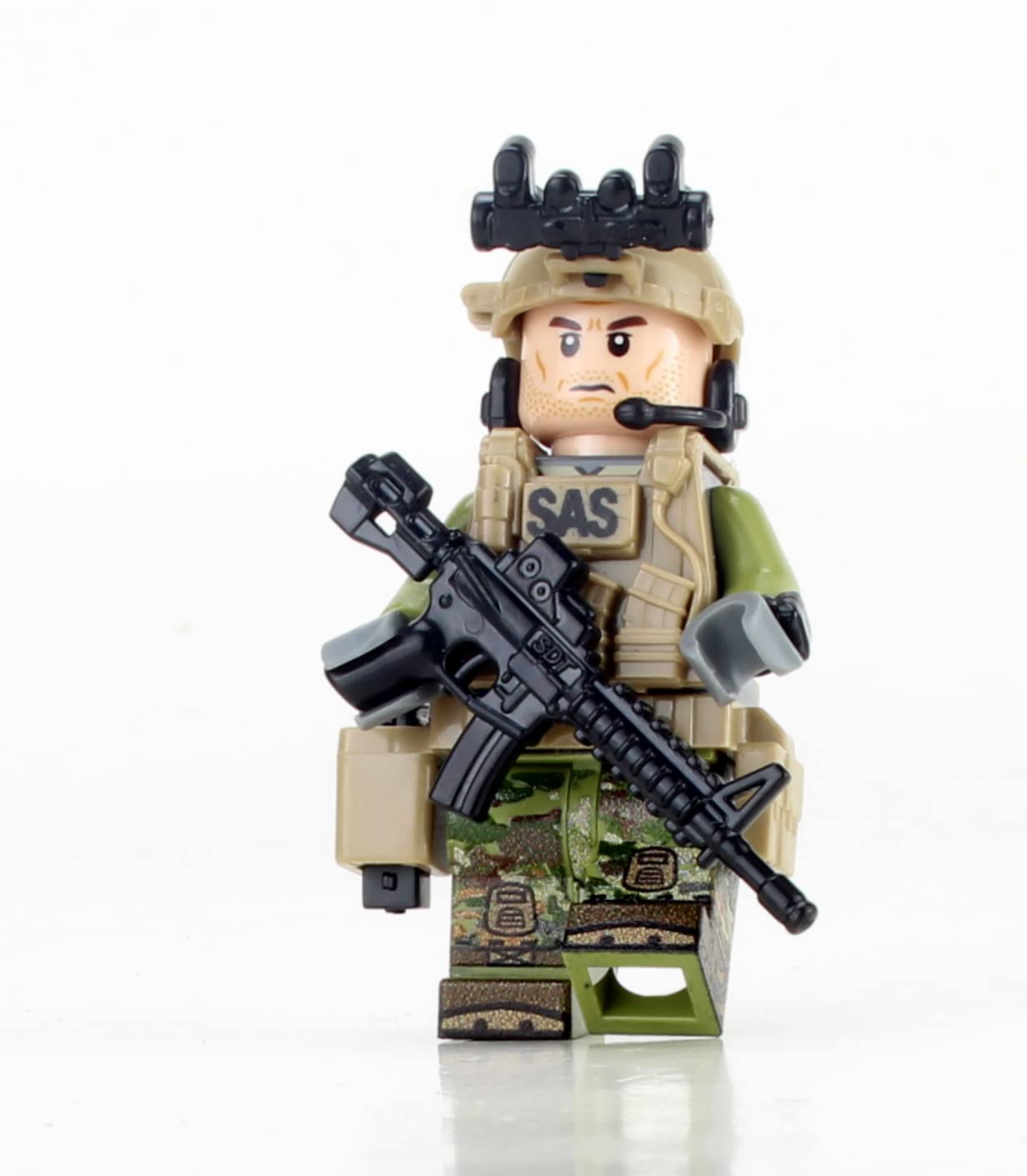 Minifigura Battle Brick Modern British Sas Commando Com 4 Cm De Altura