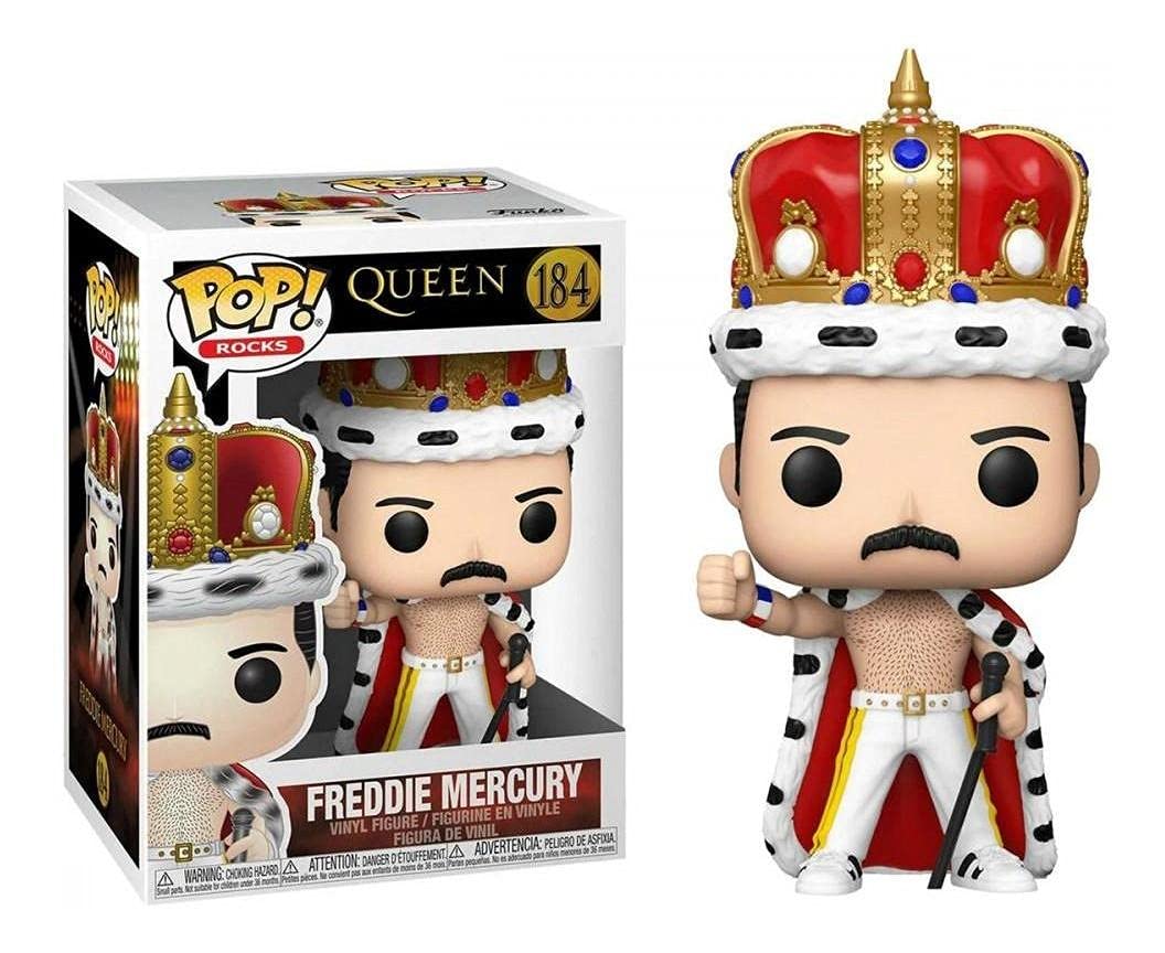 Boneco De Brinquedo Funko Pop Rocks Freddie Mercury King 9,5 Cm