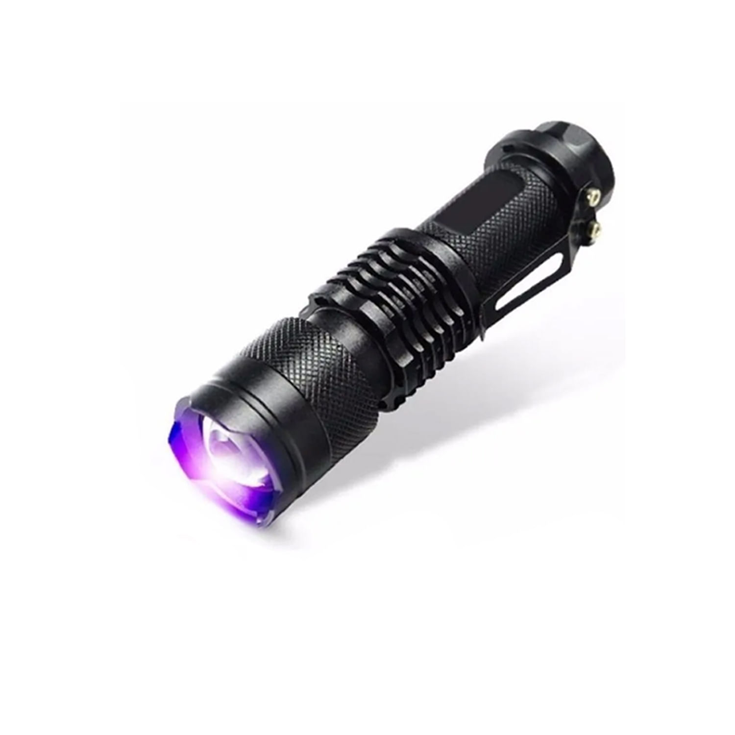 Lanterna Led Ultravioleta Uv Com Bateria Aa De Metal Zoom