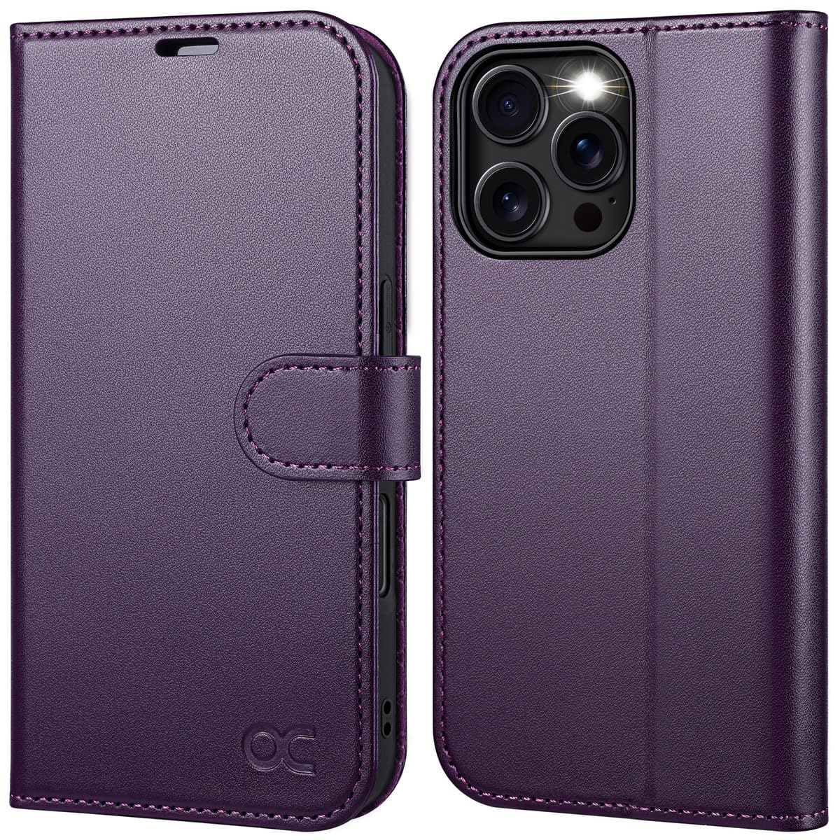 Capa Tipo Carteira Ocase Compatível Com Iphone 16 Pro Roxo Escuro