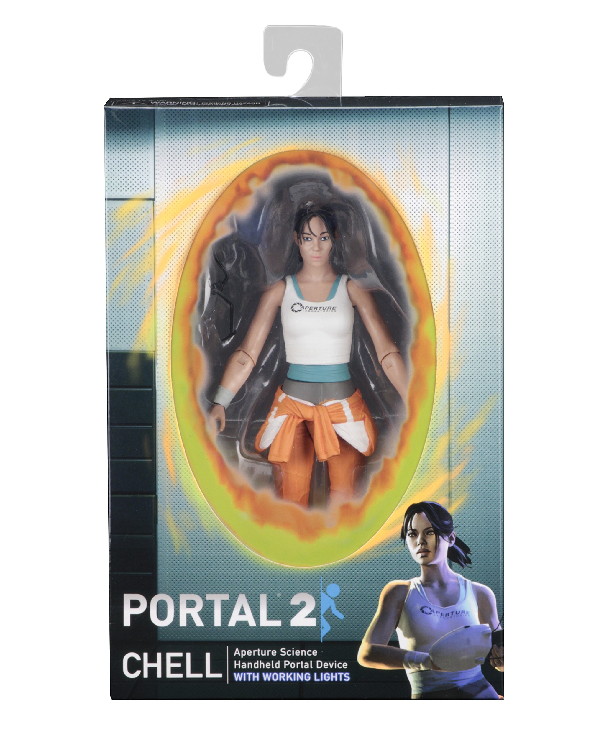 Boneco De Ação Neca Portal 2 Chell De 7 Polegadas Com Iluminação