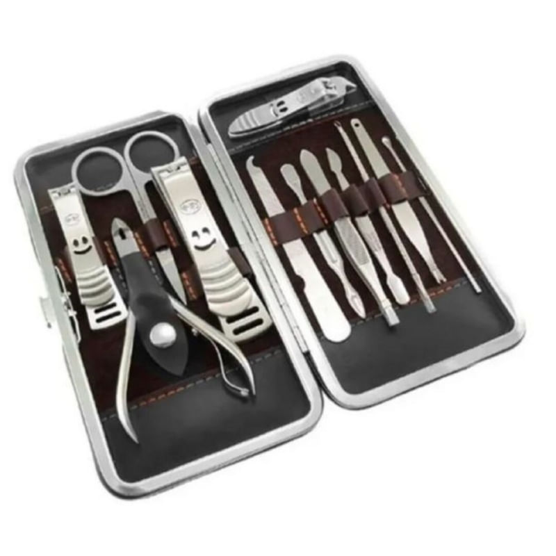 Conjunto De Manicure E Pedicure De 12 Peças Professional Steel Black