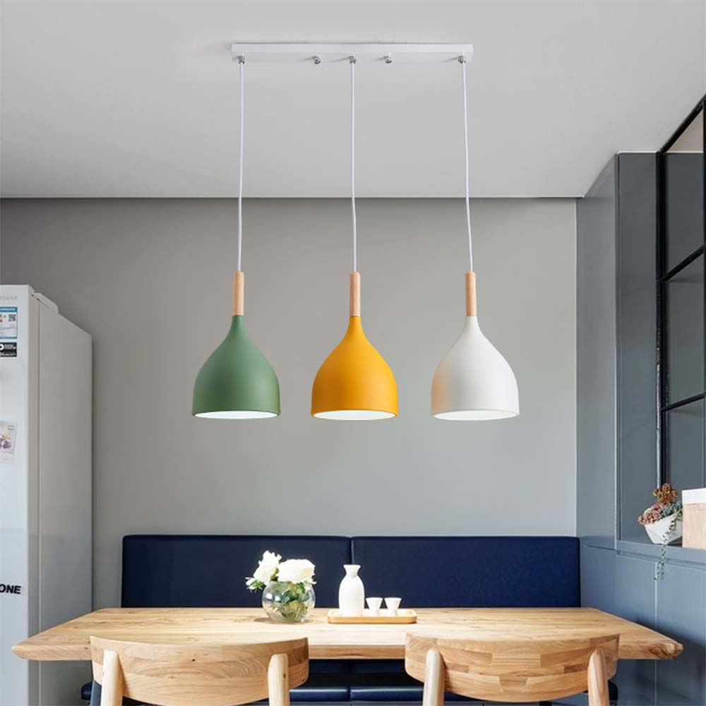 Candeeiro Suspenso Nórdico Moderno E27 Ceiling Light 3 Head