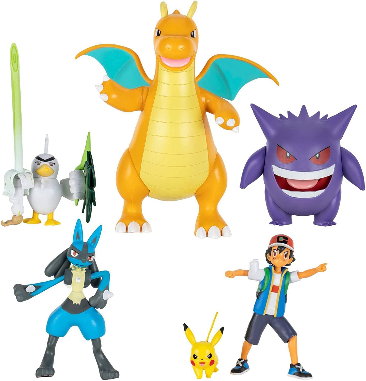 Conjunto De Bonecos Pokémon Battle Journeys, Pacote Com 5, Ash E Pikachu