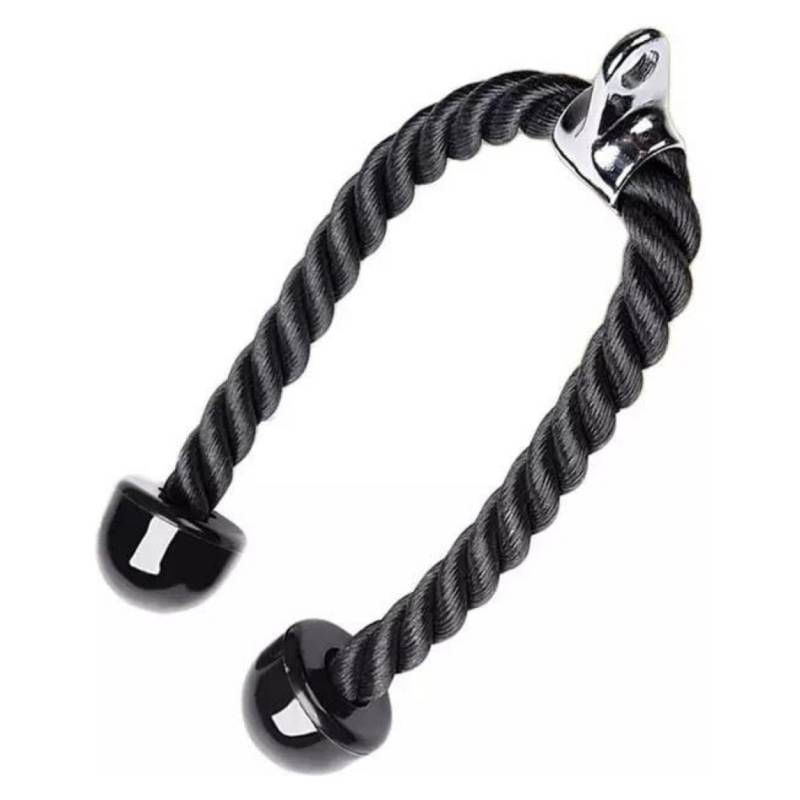 Corda De Tríceps, Polia Dupla, Nylon, Preto, 68,5 Cm