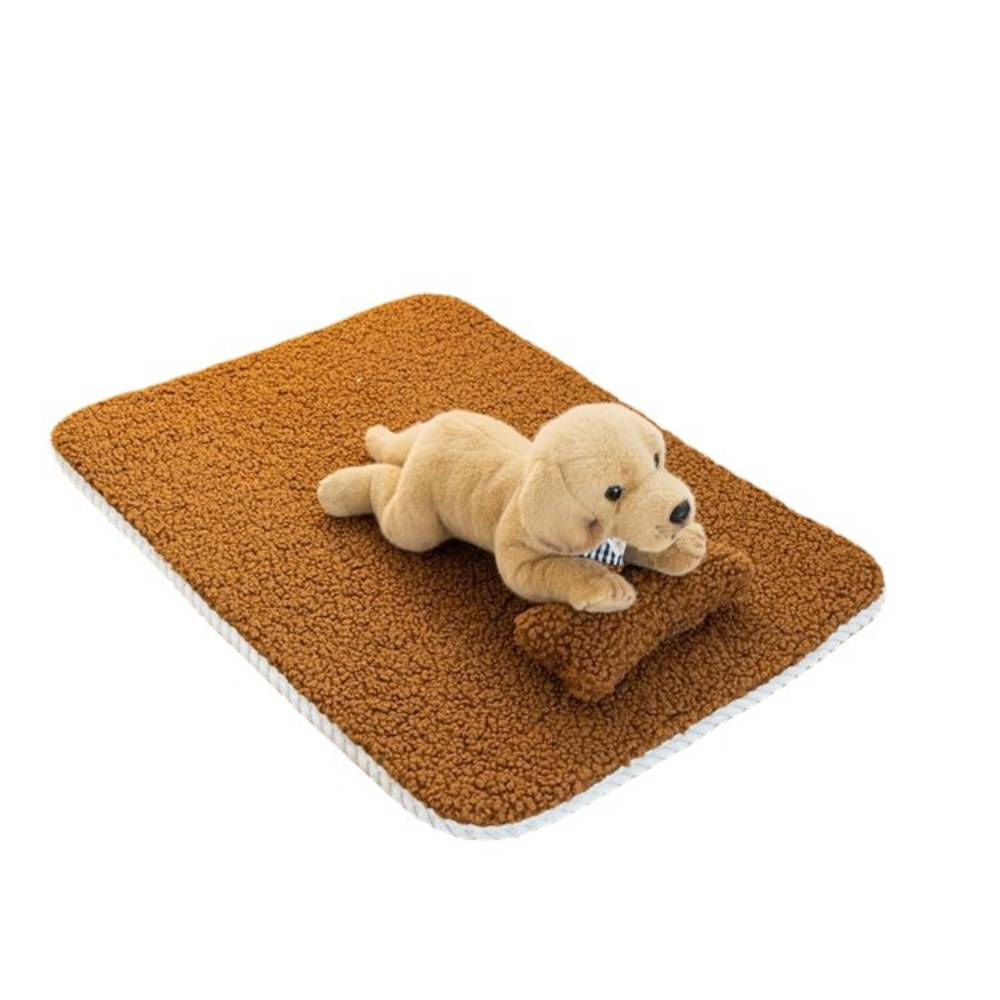 Simples Cor Sólida Lamb Velvet Dog Pad, Outono E Inverno