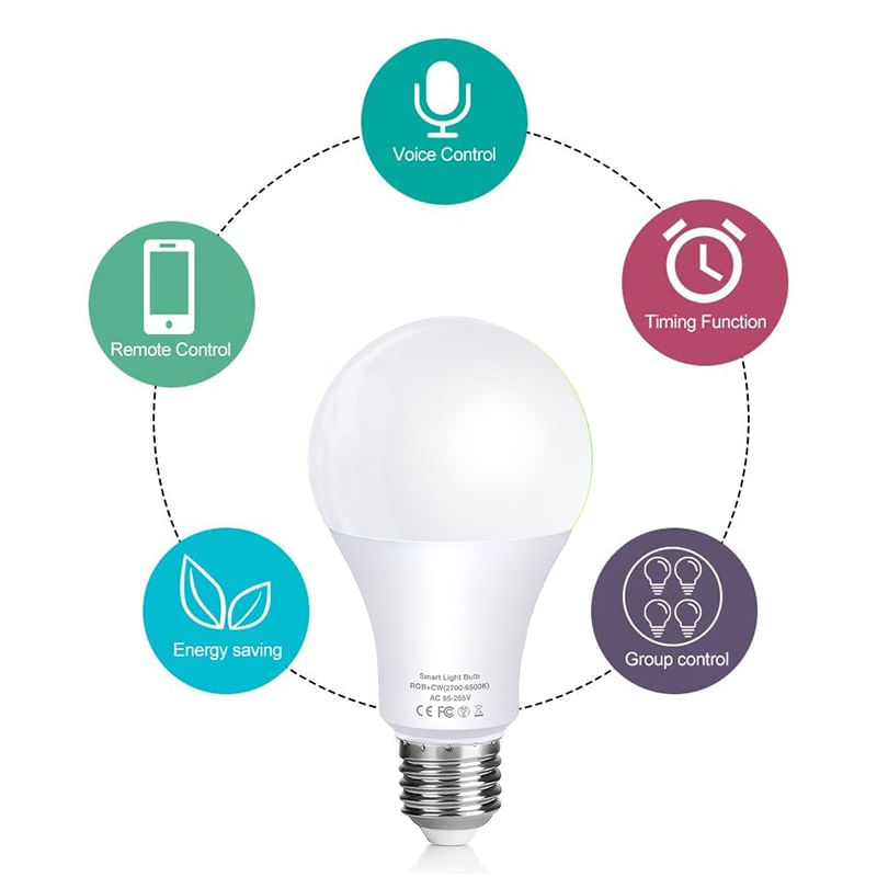 Smart Wifi Alexa Rgb Led Lâmpadas Spotlights Que Ca