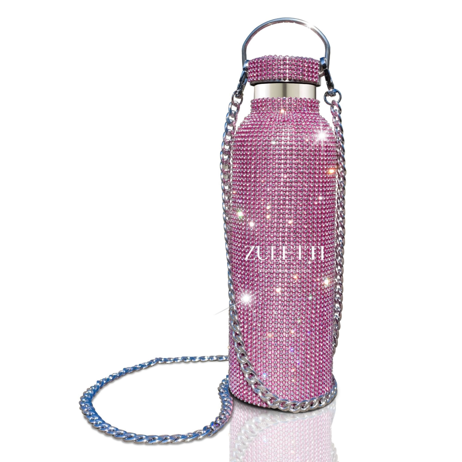 Garrafa Thermos Zuletti Shiny Com Glitter E Diamantes 900ml