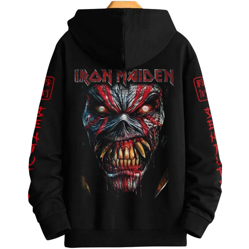 Moletom Com Capuz Iron Maiden 411, Tamanho Grande, Adulto, Unissex