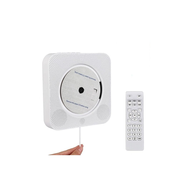 Leitor De Cd Retekess Tr609 Com Suporte De Parede Para Rádio Fm Bt Mp3