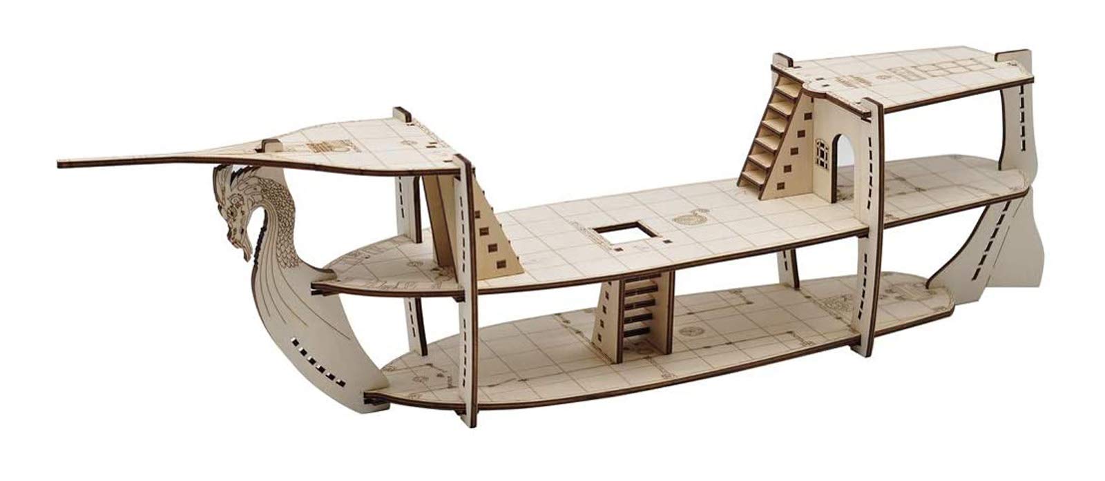 Battle Ship Czyy Rpg 3d Miniaturas Em Madeira Cortada A Laser