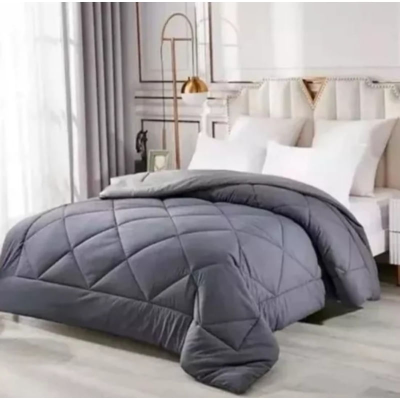 Capa De Edredon Down-nordic De Algodão Supermacio King Size Cinza